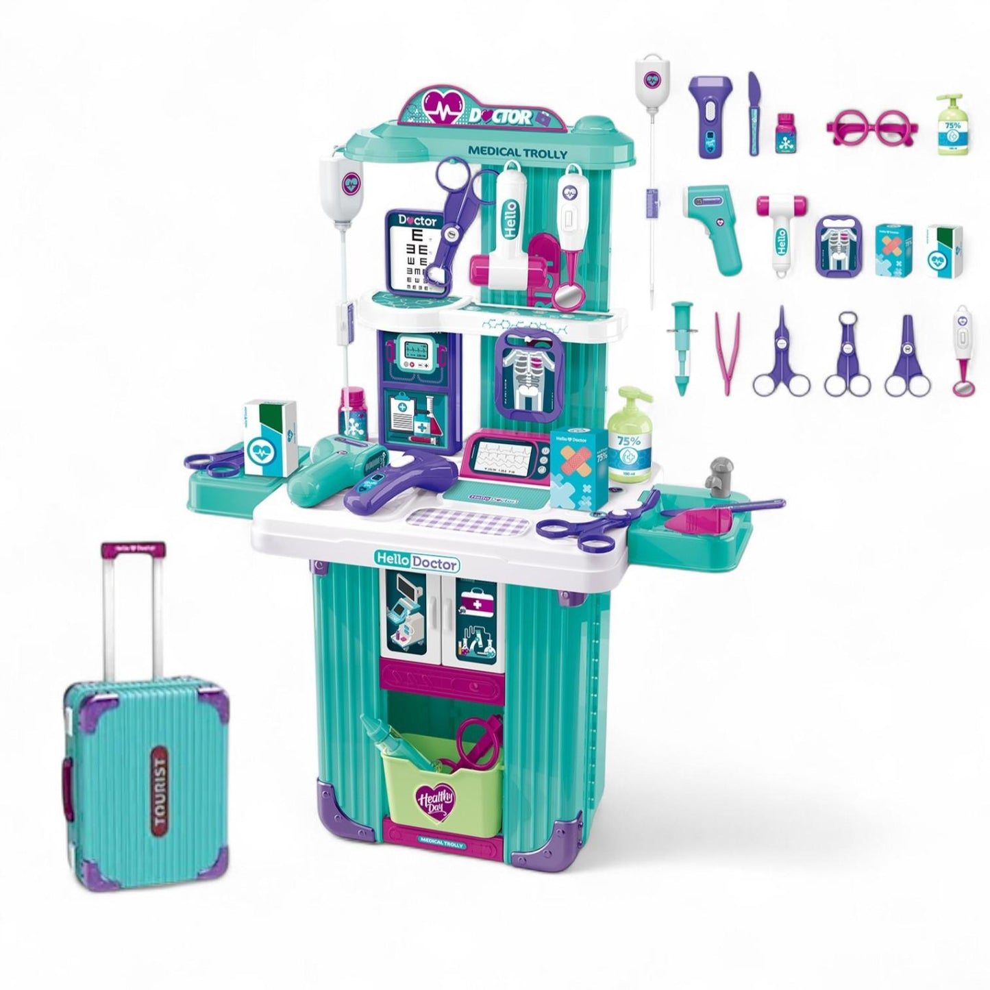 Doctor Set Travel Case Trolley Bag 2in1