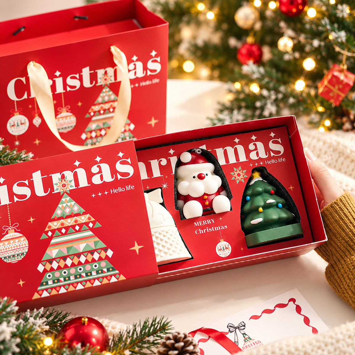 Christmas Scented Candle & Aroma Gift Set – 3 Pieces