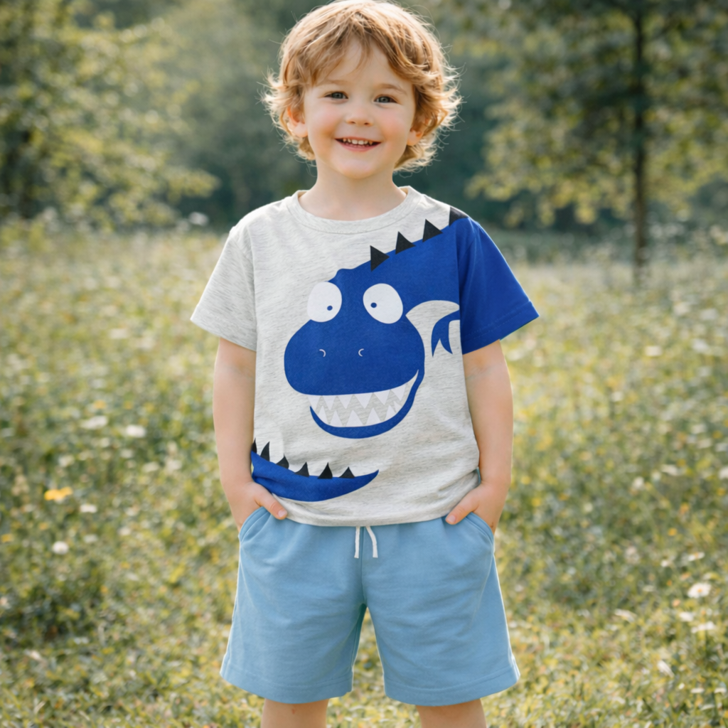 Cotton Tshirt Dinosaur For Kids (3-6y)