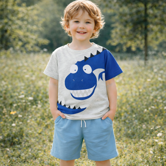 Cotton Tshirt Dinosaur For Kids (3-6y)