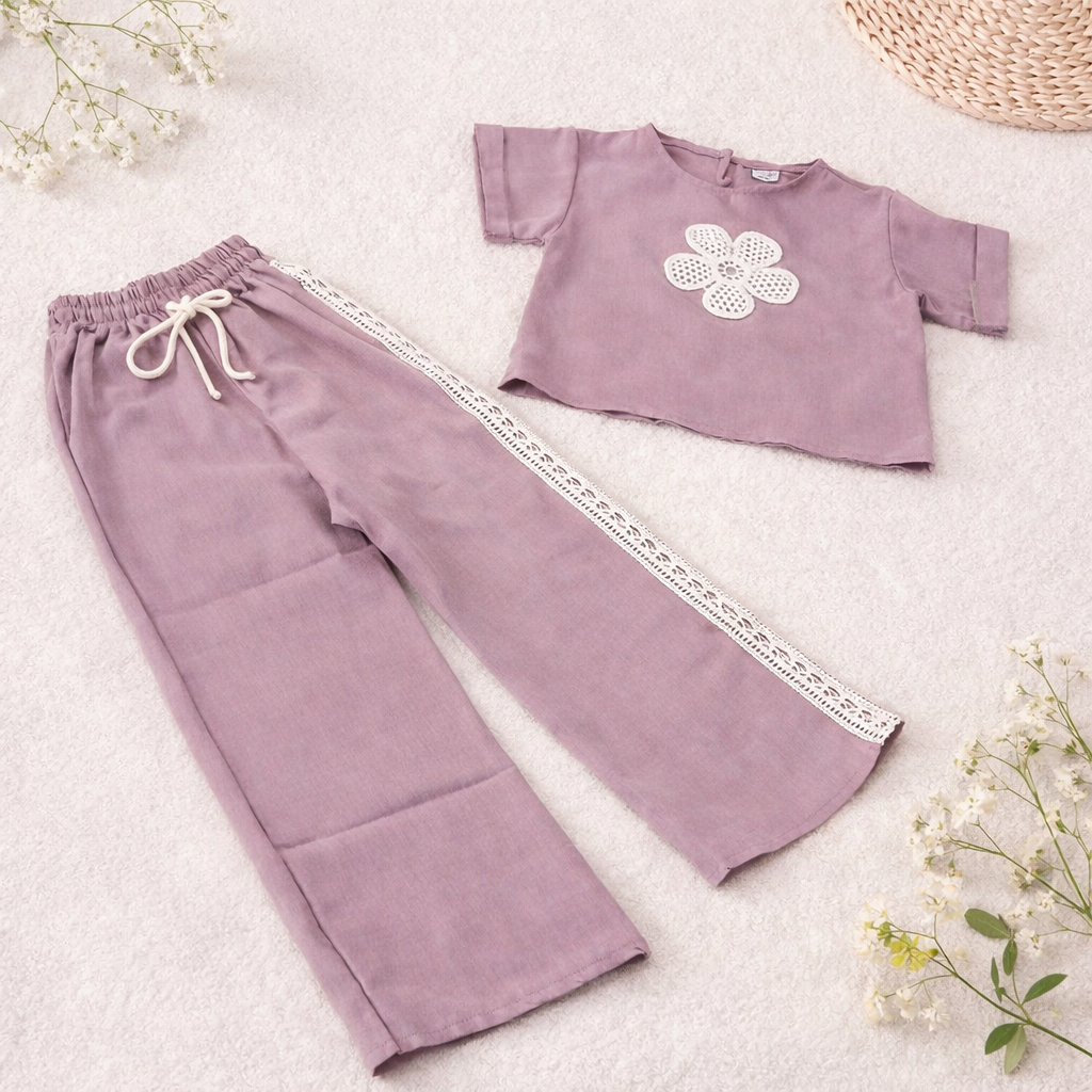 Girls Cotton Flower Design – Soft Summer Outfit (4–10Y)
