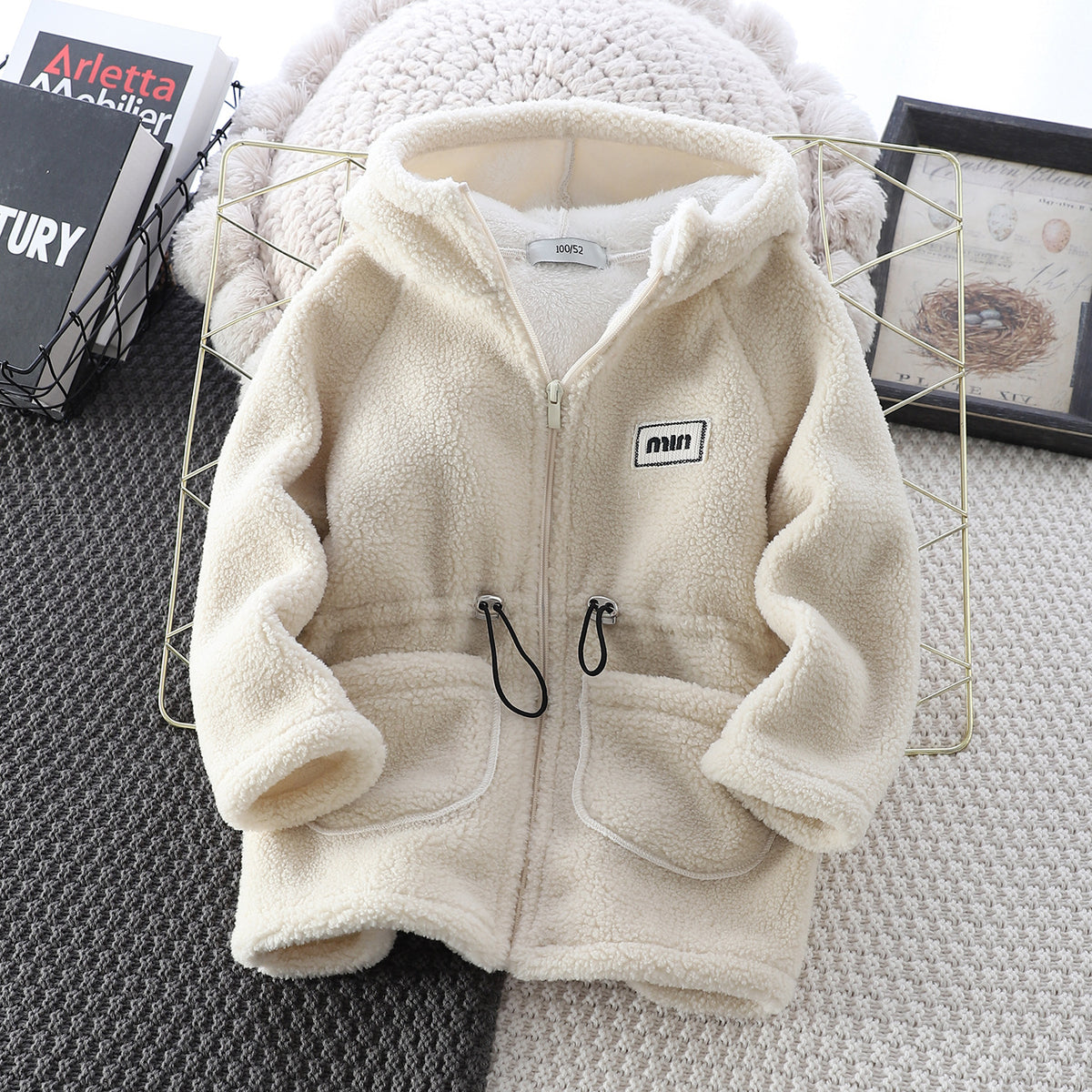 Kids Cozy Teddy Fleece Hooded Zip Jacket – 4 Colors | Size 3-14y