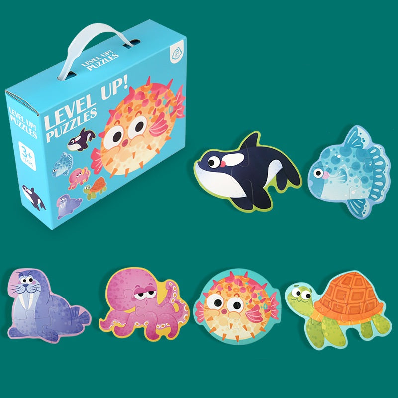 Level Up! 6-in-1 Progressive Puzzle Set for Kids 3+ – Multiple Designs