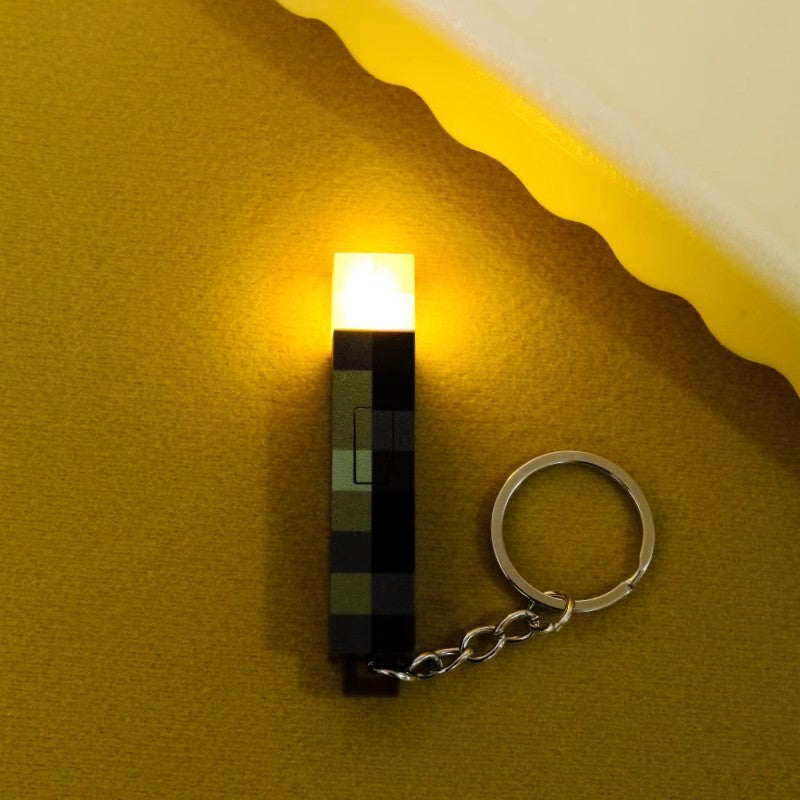 Minecraft Torch LED Keychain Light – 7 Color Modes