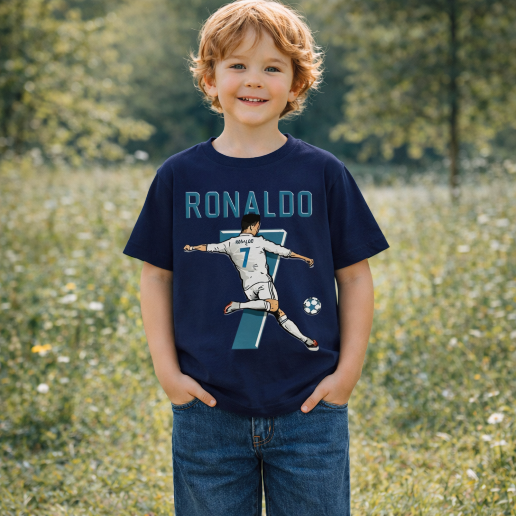 Cotton Tshirt Ronaldo For Kids | Size 5-14y