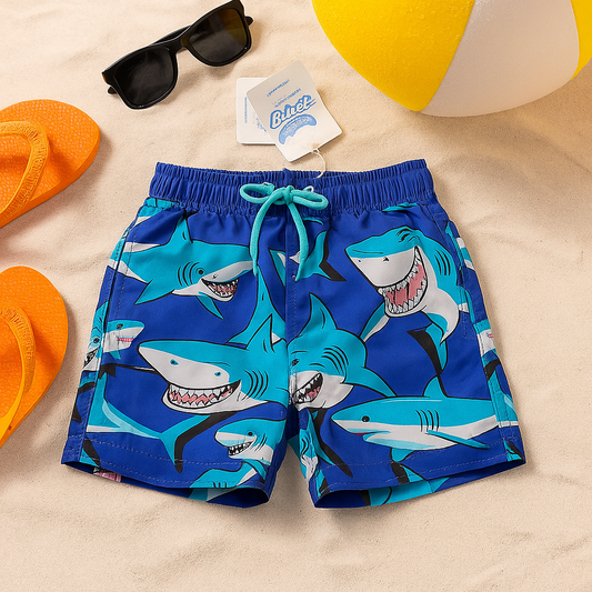 Shark Design Boys Swimsuit For 2-8y