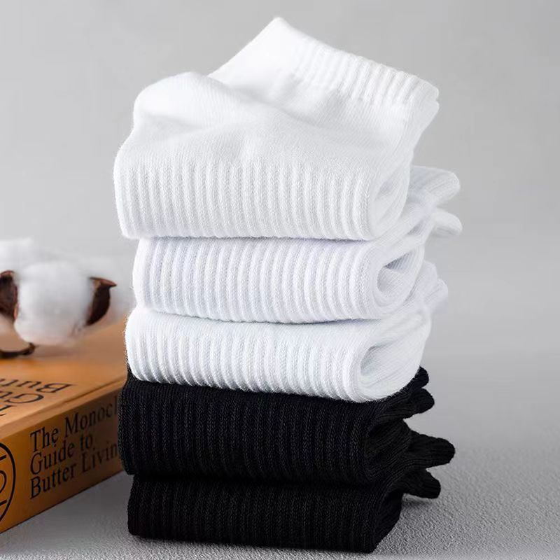 Cotton Ankle Socks 1 pair – Black & White | Size 36–41