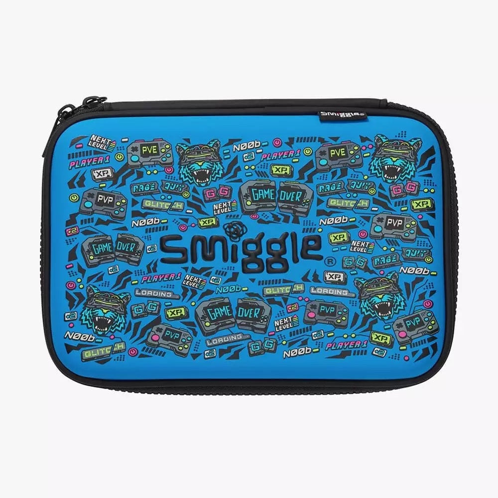 Smiggle Pencil Case | Hardtop | Blue Game Over