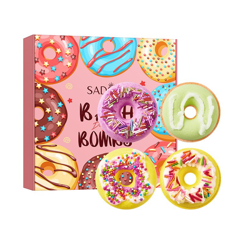 Donut Bath Bombs - Salt Ball Set | 4 Pcs Gift Set
