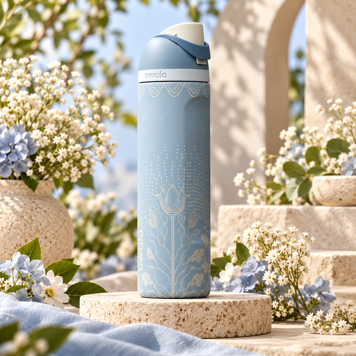 Owala Stainless Steel FreeSip Leak-proof | Studded Garden | 710-950ml