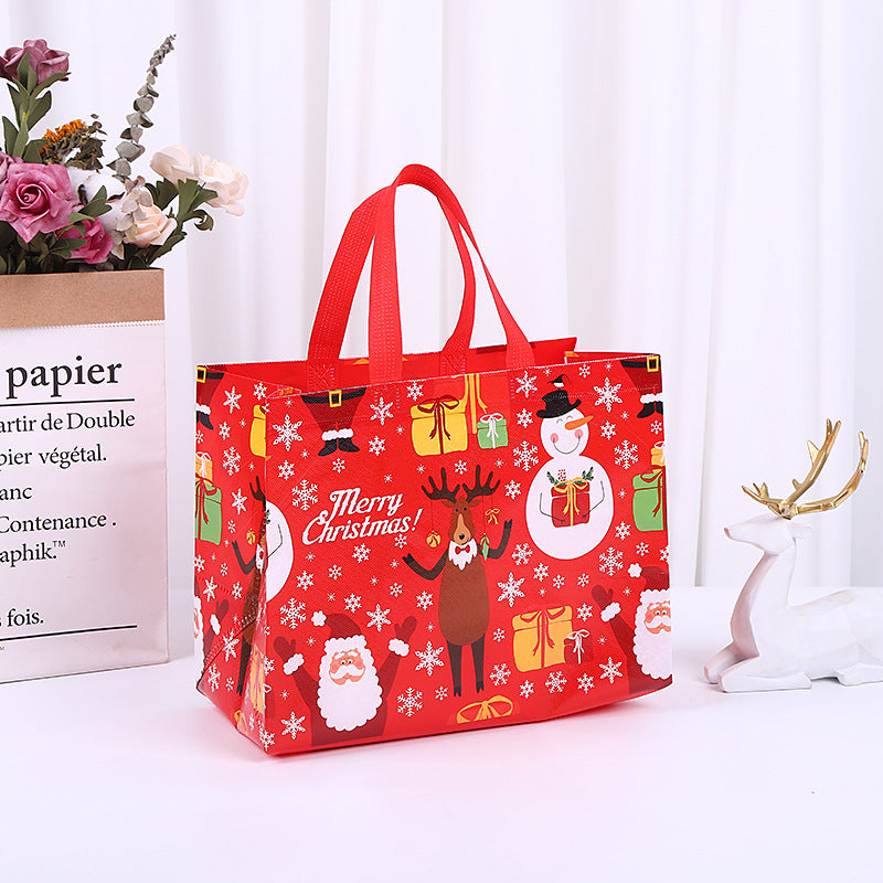 Christmas Reusable Gift Tote Bag Green & Red | Size 32 ×15 ×15 cm