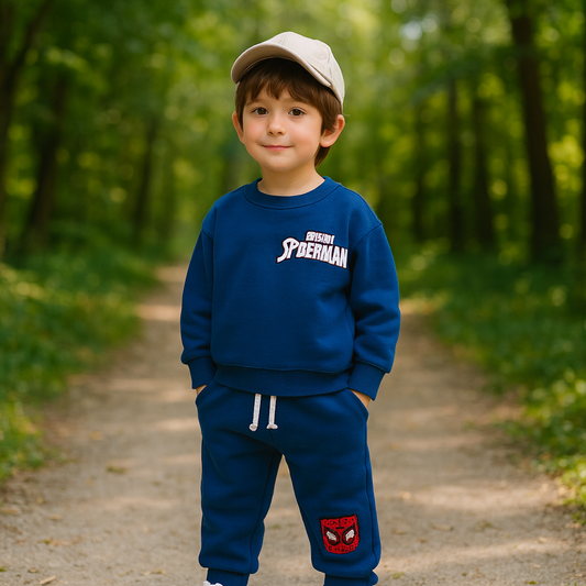 Blue Spiderman Outfit Cotton 100% 2-8y