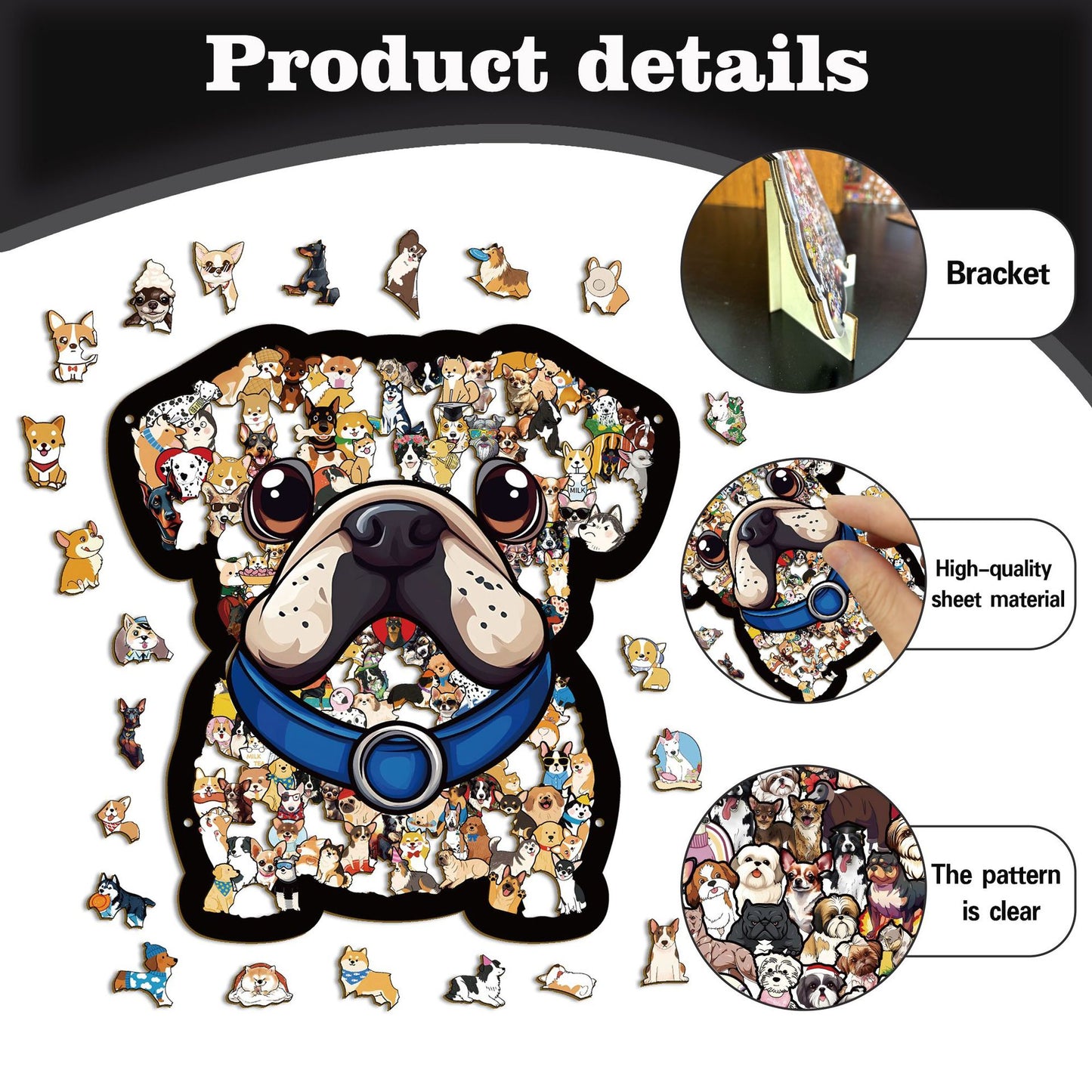 Dog Wooden Jigsaw Puzzle – 160 Pieces | 25002