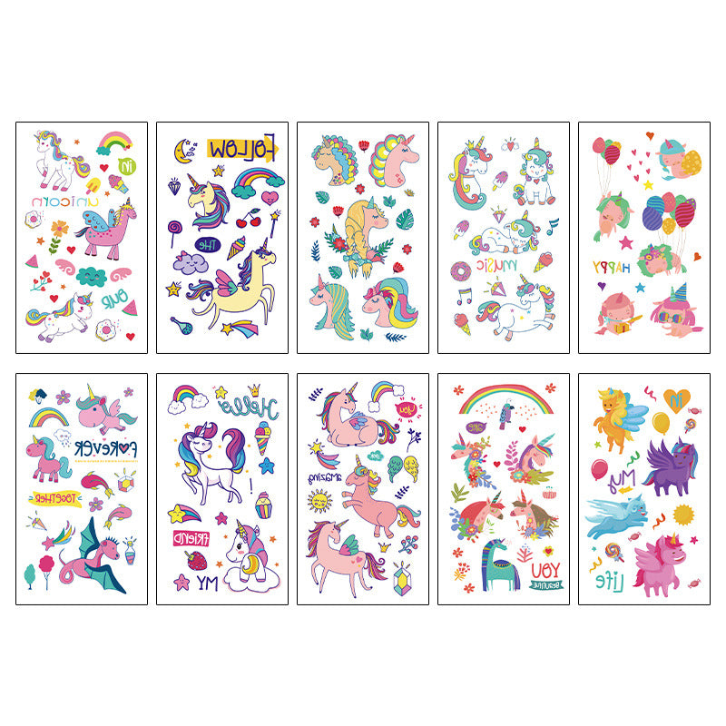 Tattoo Removable Stickers Temporary Designs For Kids - 10 Pcs Pack