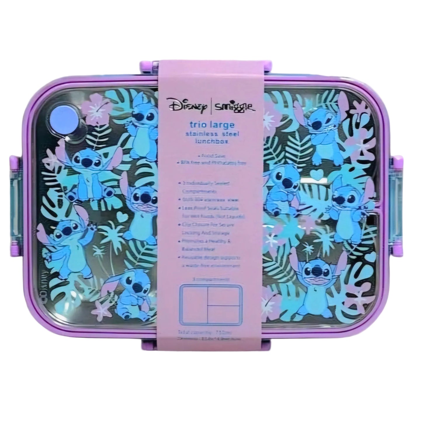 🧊Smiggle Stitch Lunch Box | Stainless Steel | 23x17x6.5cm