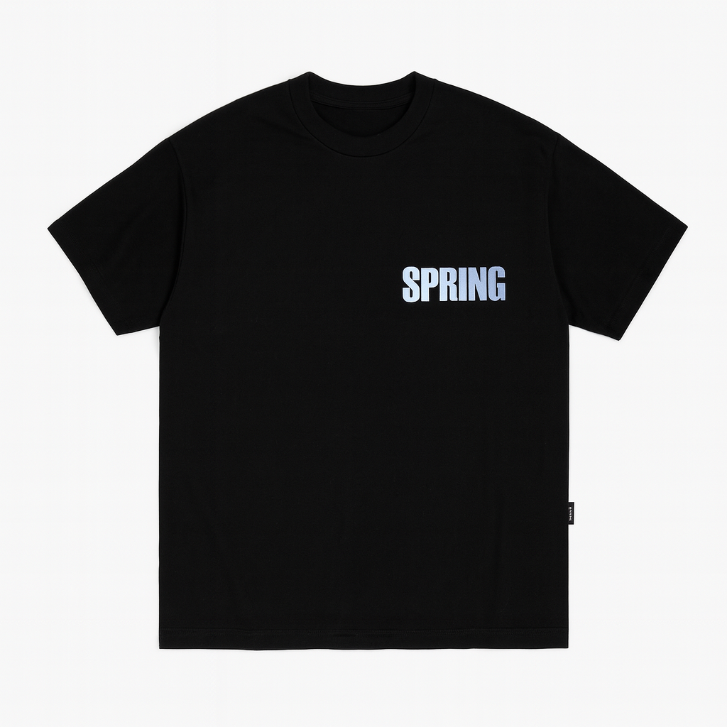 T-shirt Black Spring Design Size Medium
