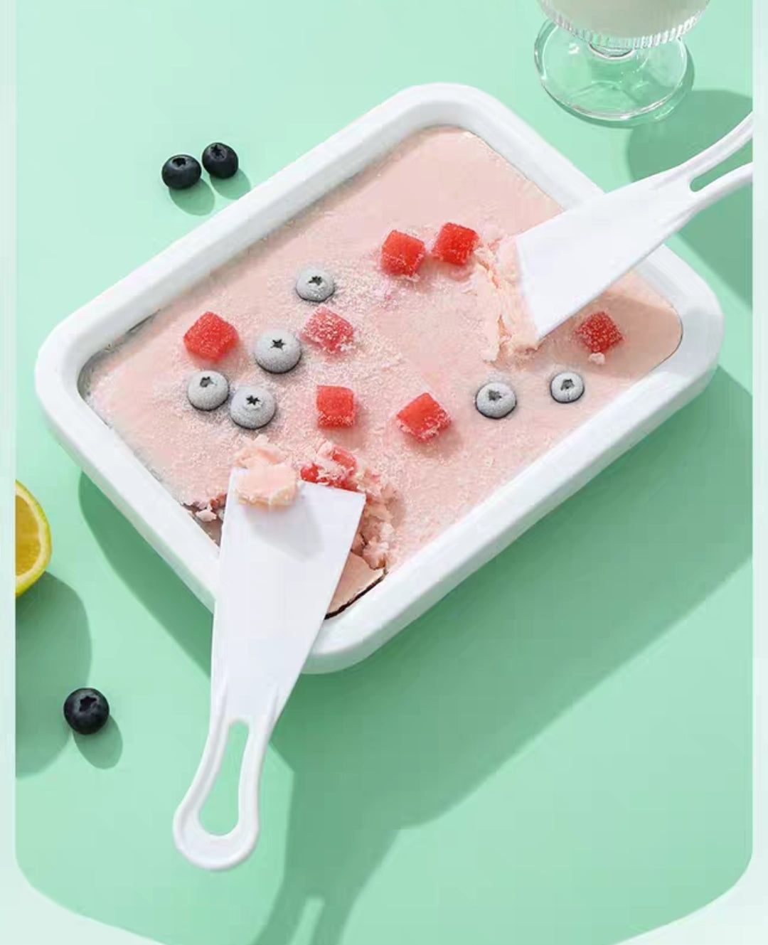Home made Ice Cream Tray Ice Cream Maker + GIFT 2 Ice Cream Cup With 2 Spoon