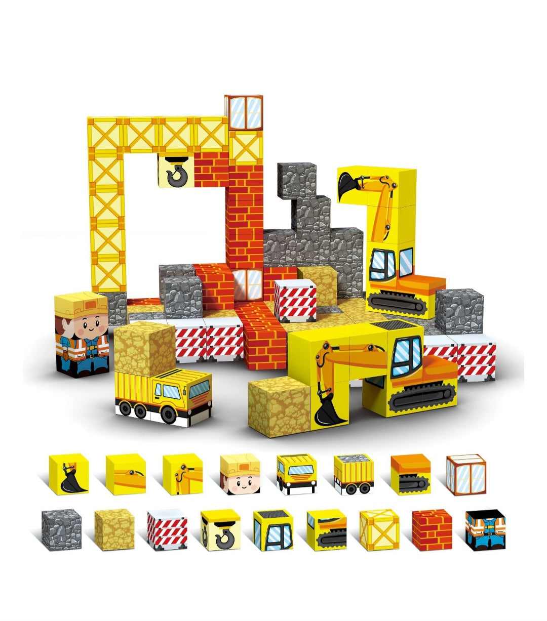 Magnetic Building Blocks | 50-100Pcs | Engineering-Police | 6+