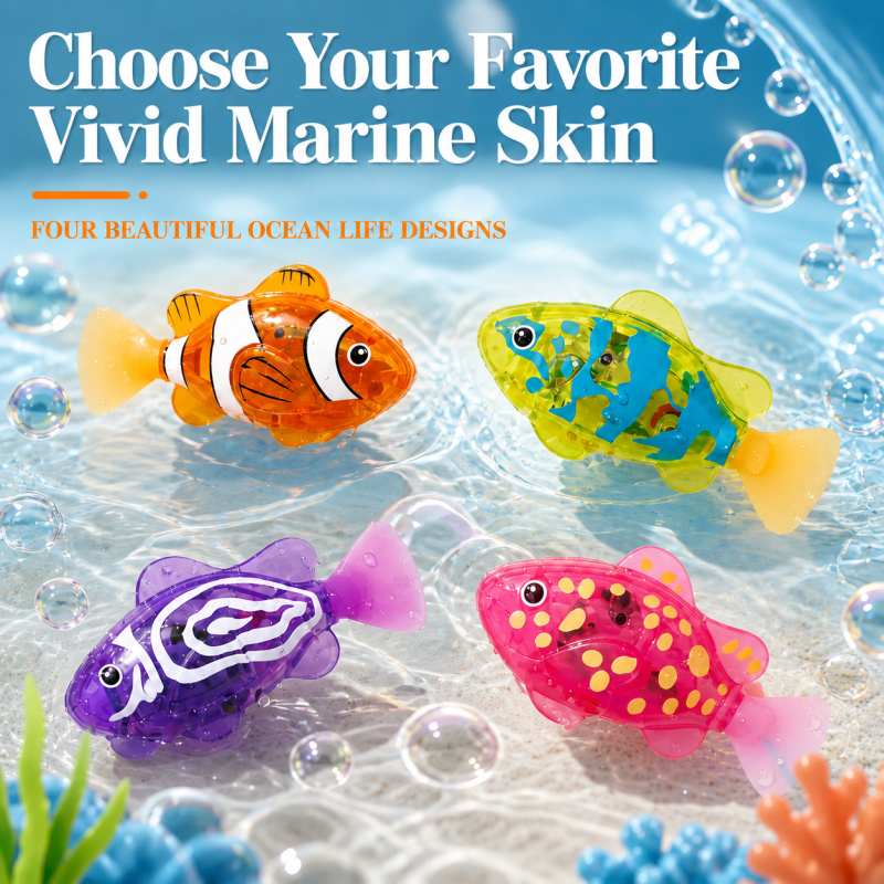 Electric Swimming Fish Set – 4 Colorful Water-Activated Fish Toys | 3+
