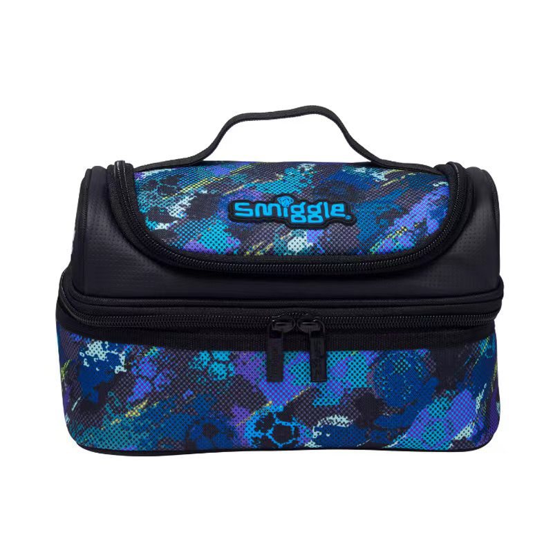 Smiggle Lunch Bag - Blue | Football | 25×14.5×12.5cm