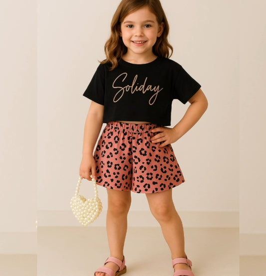 Outfit For Girls Tiger Short-Skirt Set Of 2 Pcs Size 3-12y
