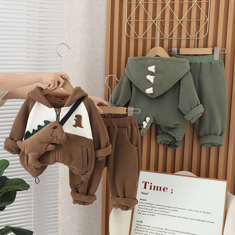 Warm Outfit For Boys Dinosaur Set Of 3 Pcs Size 1-6y