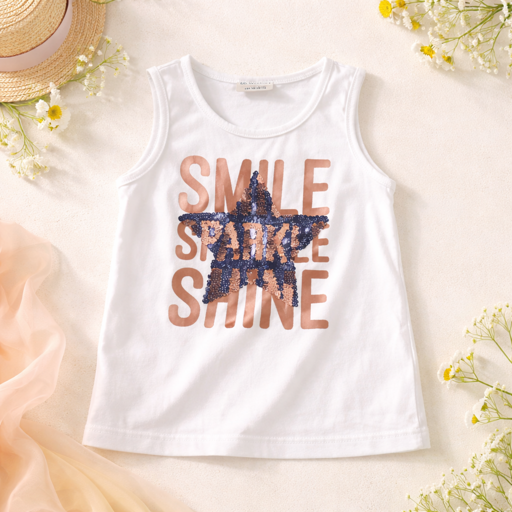T-shirt Cotton Smile For Girls (5-6y)