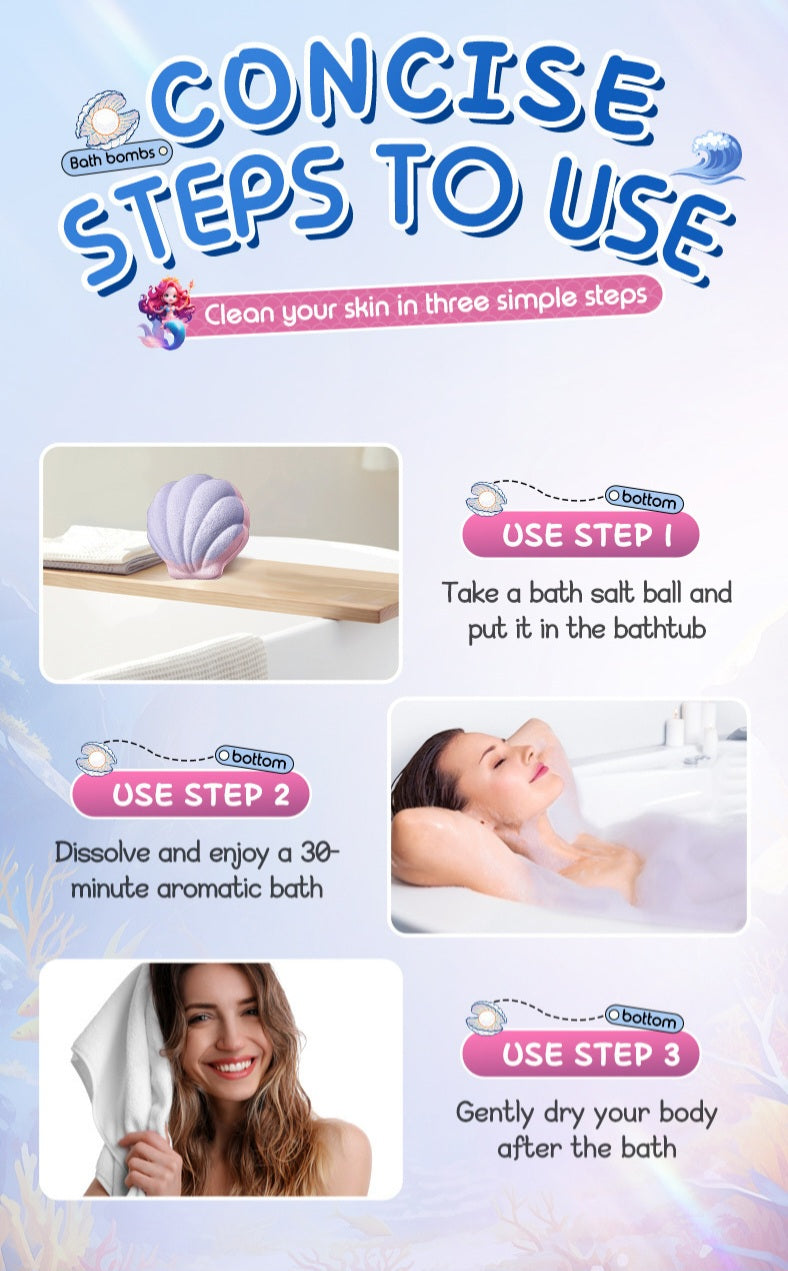 Shell Bath Bombs Bubble Stress Relief Self Care 120g