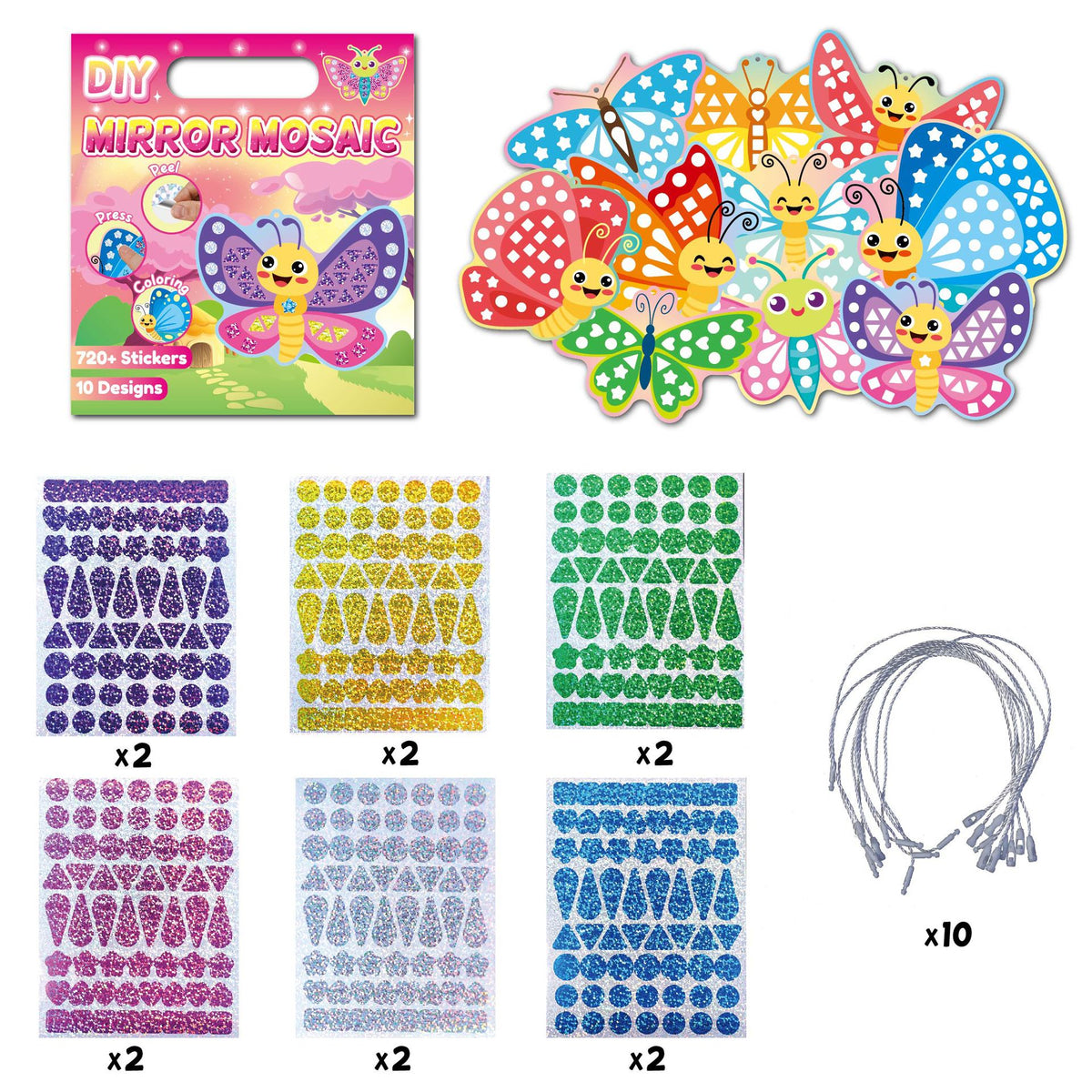DIY Mirror Mosaic Sticker Art Kit – 720+ Stickers  | Size 20×18cm