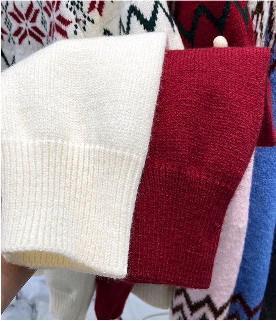 Nordic Christmas Pom-Pom Sweater / S–XL