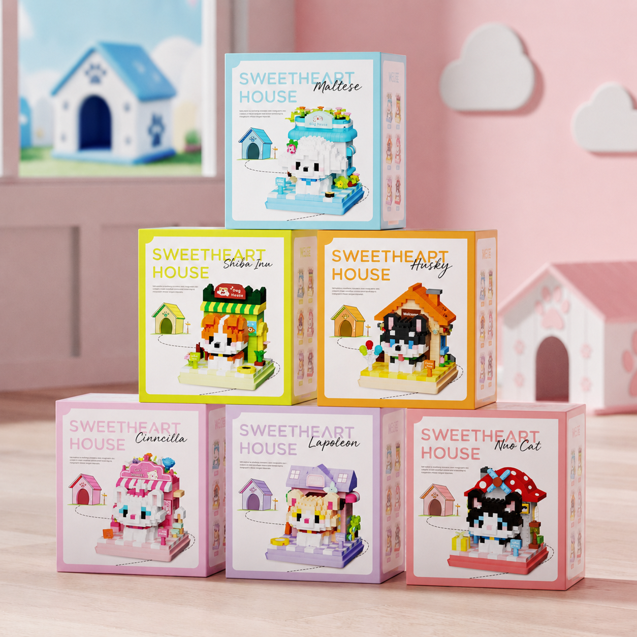 Sweetheart House Mini Block Pet Collection With Box | 450pcs
