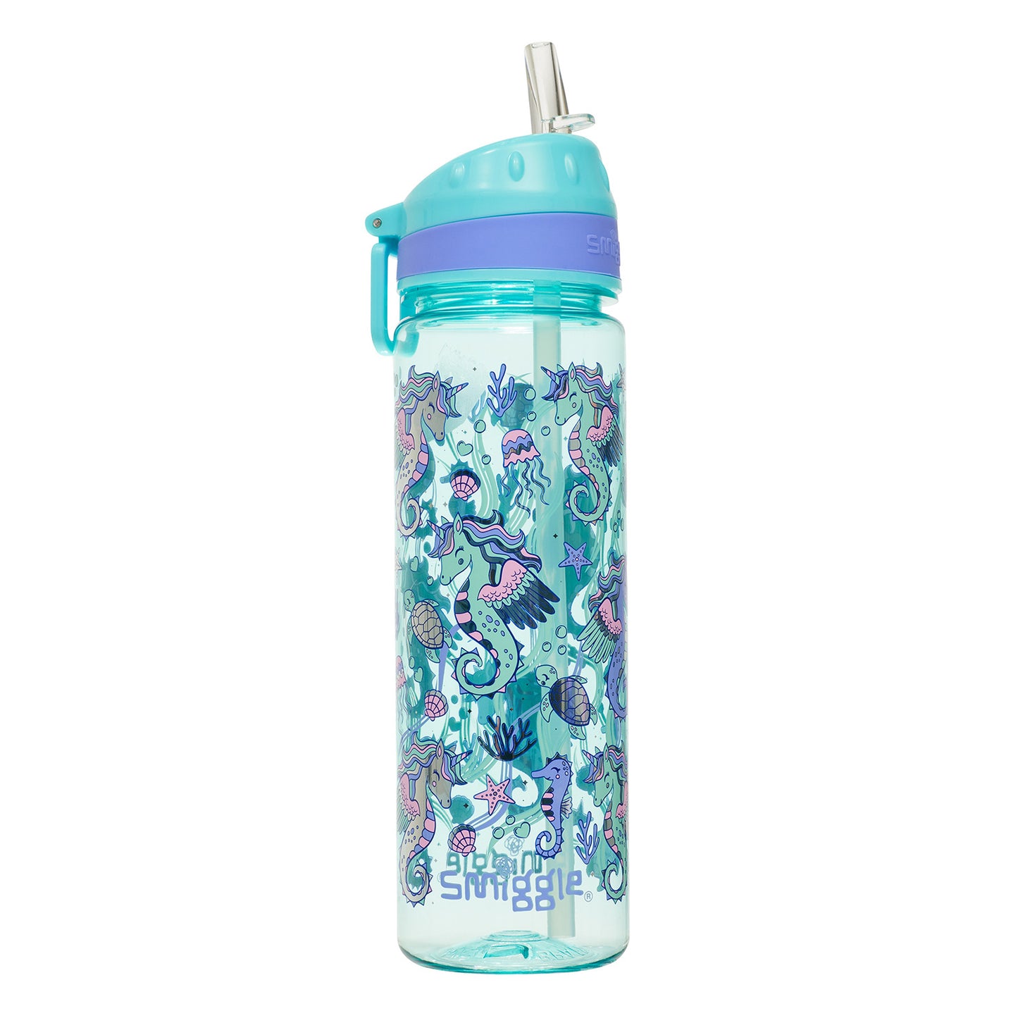 Smiggle Sea Horse Design Set Of 3pcs Bottle Lunch Bag Backpack 42cm