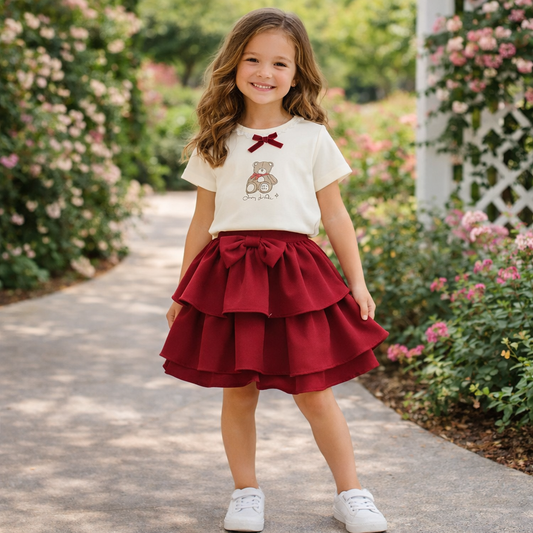 Girls Cotton White-Set – Soft Summer Outfit (6-7Y)