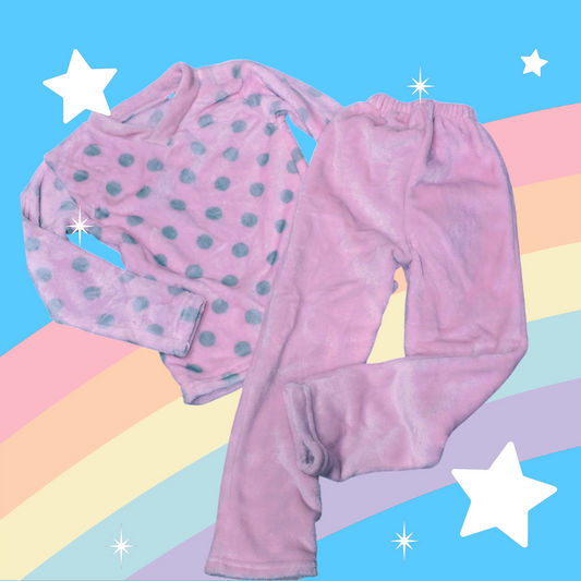 Warm Soft Pink Pijama For Girls 4-12y