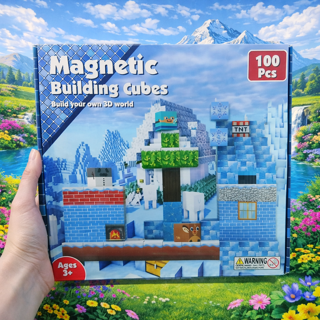Magnetic Building Cubes Set – 100 Pieces | Ages 3+