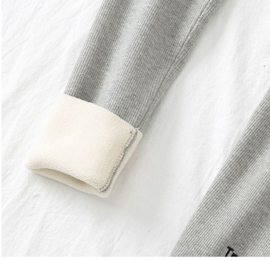 Warm legging With Fleece Black Grey Light Grey 2-18y