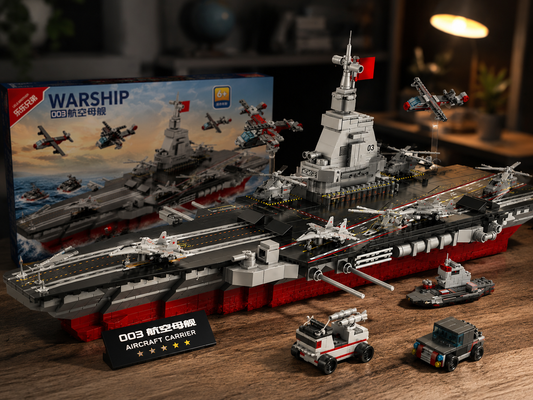 Military Warship Aircraft Carrier Building Block Set |6+