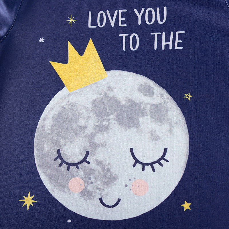 Girls Moon Print Pajama Set | Size 2-7y