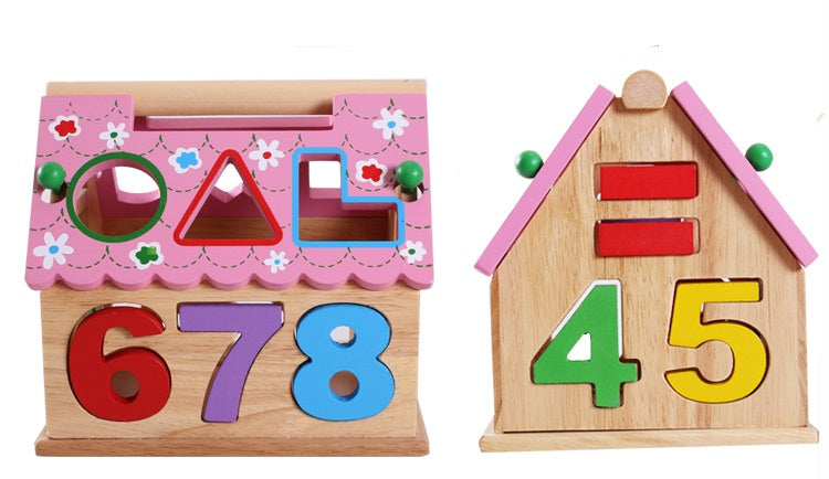 Wooden Educational Number & Shape Sorting House | 3+