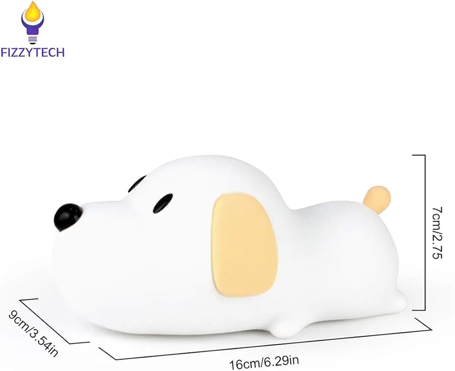 Dog Silicone Night Light | USB Rechargeable Color-Changing | 3+