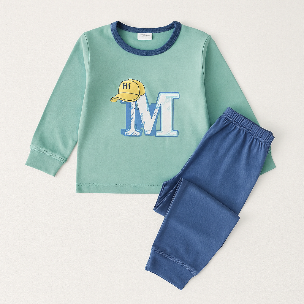 Cotton Pyjama For Boys M Design Size 6-12y