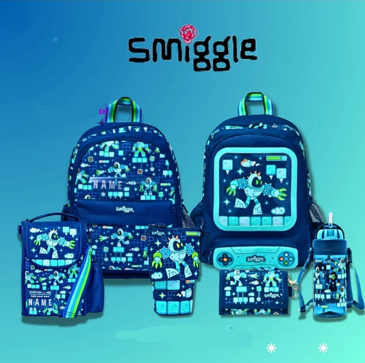 Smiggle Robot Game Design 2pcs Set Backpack Lunch box
