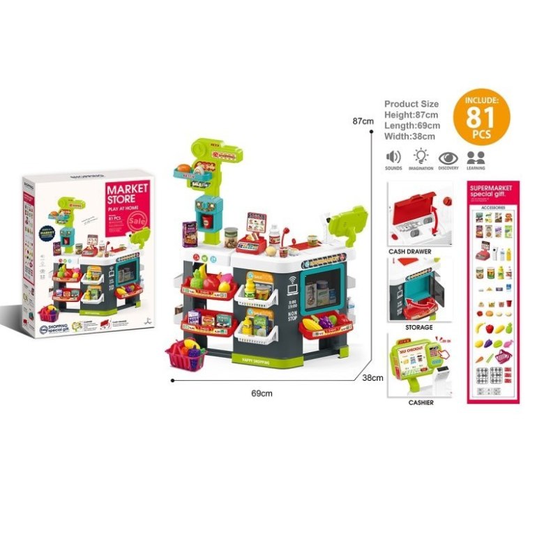 Market Store Play At Home 81 Pcs