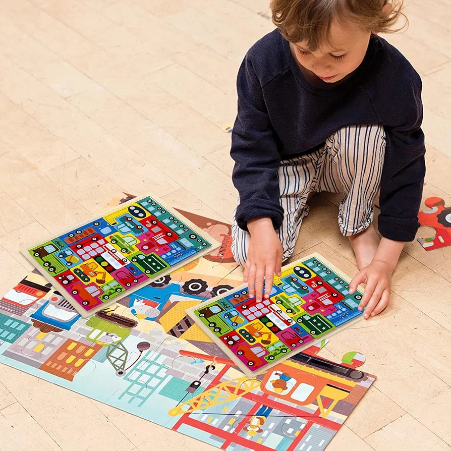 Puzzle Board Vehicles Colorful Educational Wooden Toy