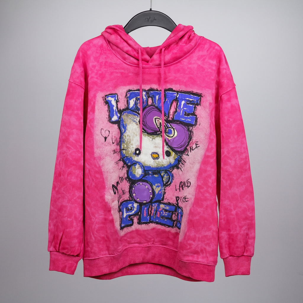 Hoodies Oversized For Kids Hello Kitty & Minnie/Mickey Mouse Design