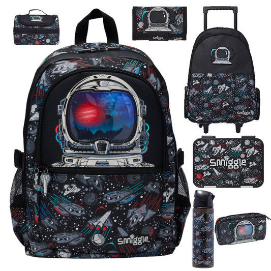 Smiggle Space Design Set Of 3pcs Bottle Lunch Box Backpack 42cm