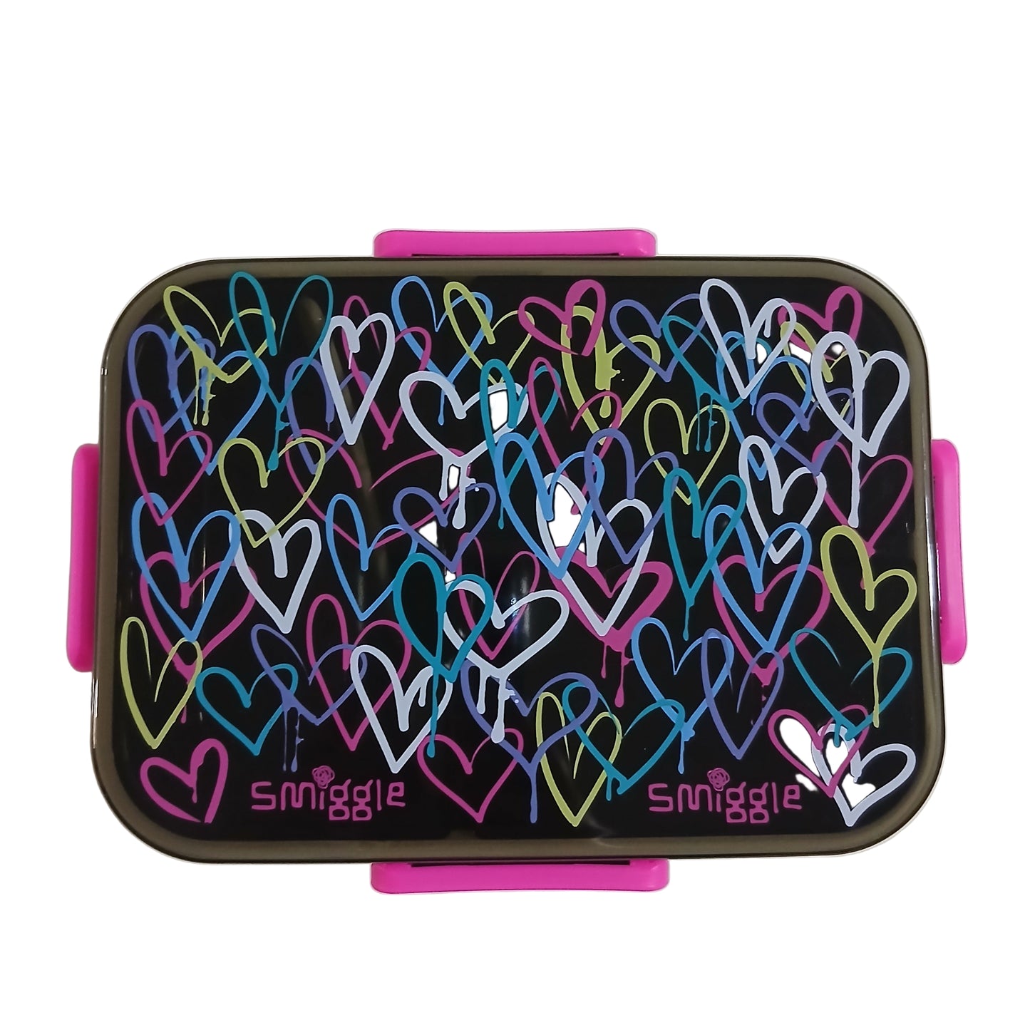 Smiggle Heart Design Lunch Box 21x16.5x6cm