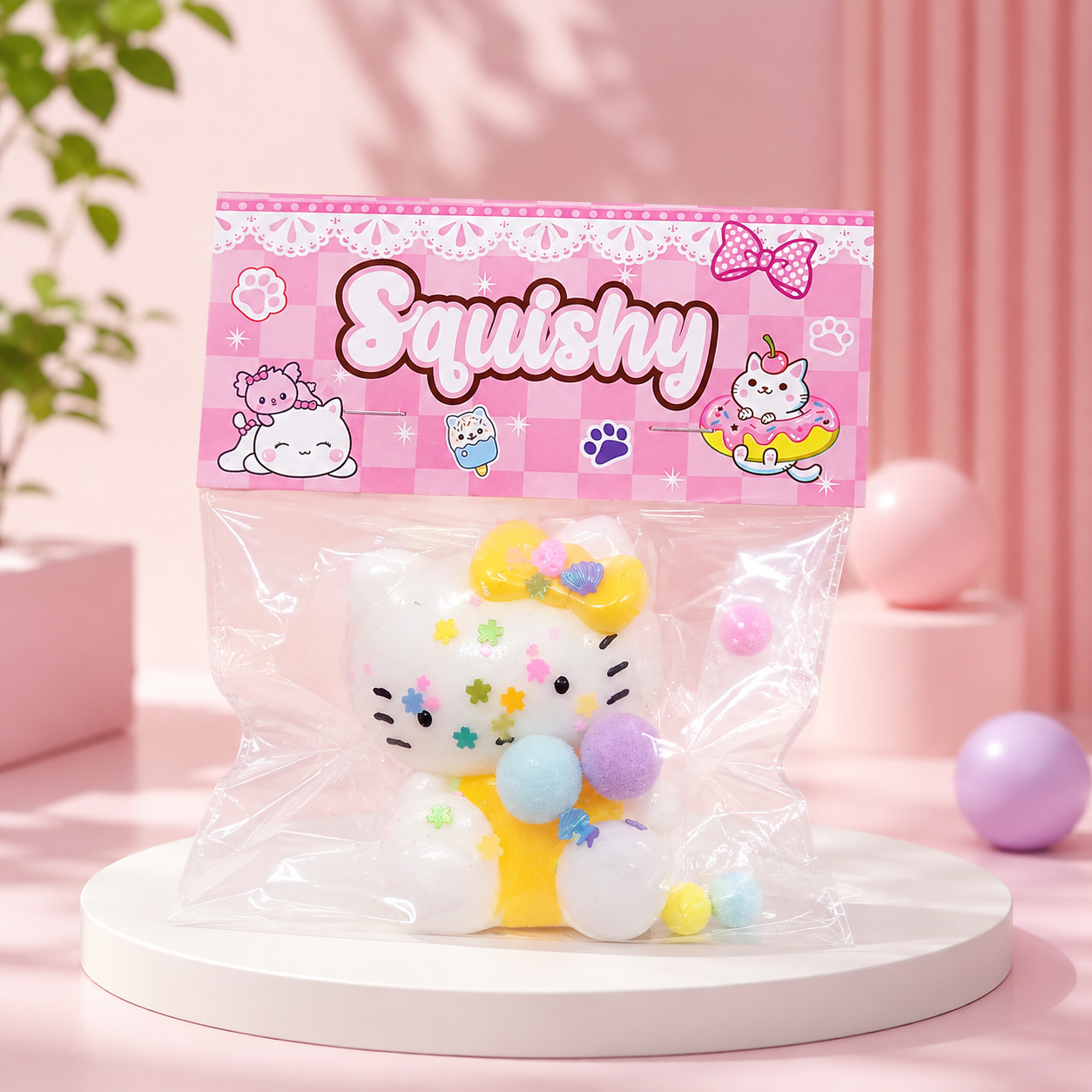 Cute Kitty Slow-Rising Squishy Toy – 4 Colours