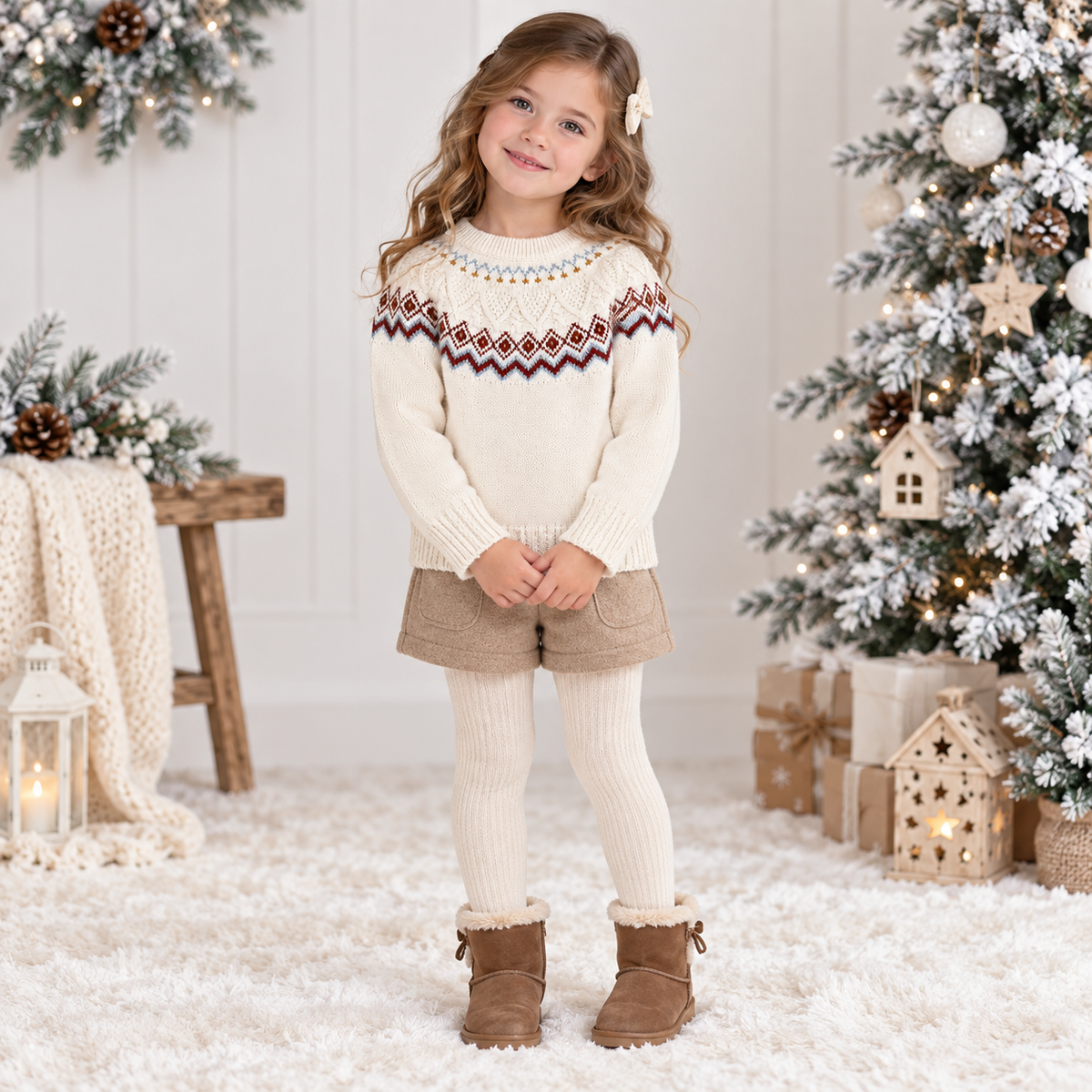 Kids’ Christmas Fair Isle Knit Sweater | 3–10Y