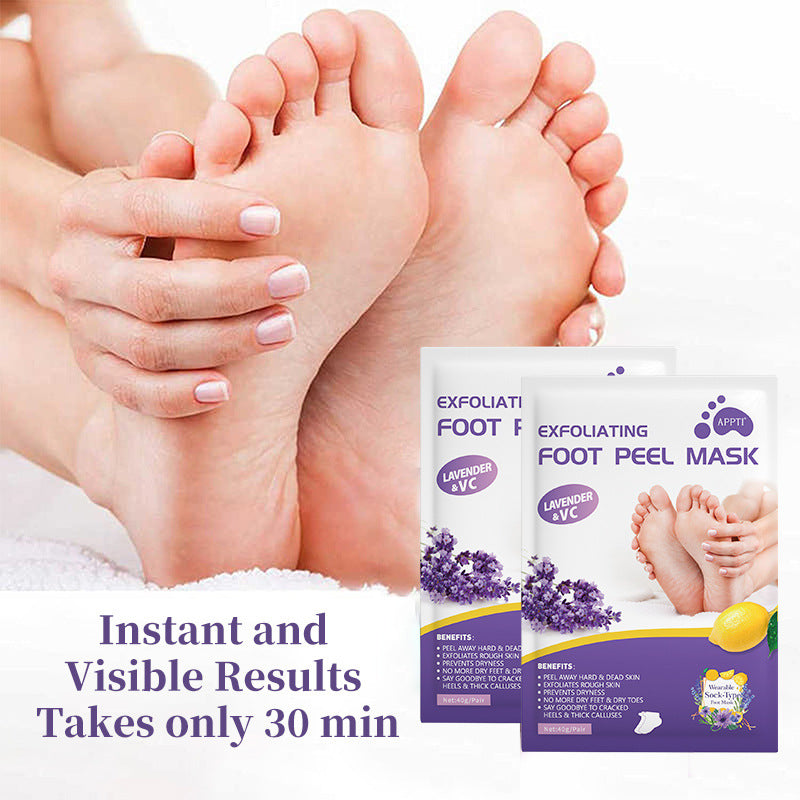 Foot Peel Mask for Dead Skin Removal | Dry Cracked Callus Remover | Foot Hydrating Sock Pedicure Essential | Make Your Feet Baby Soft,Lovander